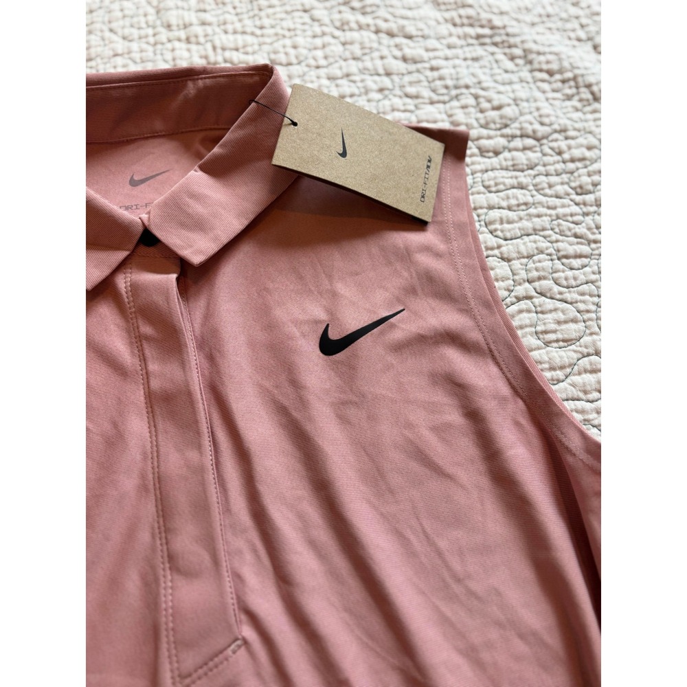 Nike Dri-FIT ADV Womens Sleeveless Golf Polo Rose Pink Size XL - Picture 2 of 7